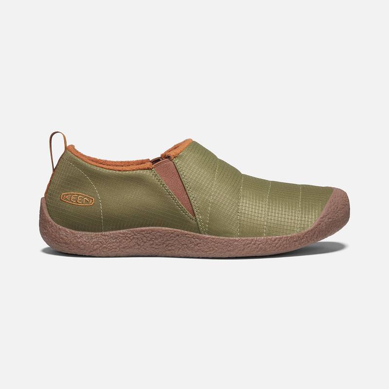 Keen Howser II Hausschuhe Herren DE-94163 Olive Drab/Caramel Cafe - Keen Herrenschuhe Olivgrün